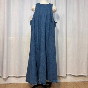 Future Collection Denim Flared Maxi Dress